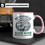 Bogenschütze Tasse Alter Mann mit Pfeil und Bogen Spruch | G – Rosa [farbe:rosa]