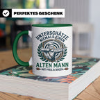 Bogenschütze Tasse Alter Mann mit Pfeil und Bogen Spruch | G – Grün [farbe:grün]