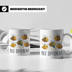 Bienen Tasse Bee Different Spruch, Kawaii Hummel Becher, Mot – Weiß [farbe:weiß]