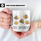 Bienen Tasse Bee Different Spruch, Kawaii Hummel Becher, Mot – Weiß [farbe:weiß]
