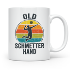 Old Schmetterhand Tasse Volleyball Spruch, Vintage Geschenk  – Weiß [farbe:weiß]