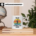 Old Schmetterhand Tasse Volleyball Spruch, Vintage Geschenk  – Weiß [farbe:weiß]