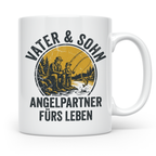 Vater Sohn Angeln Tasse | Geschenk für Papa Angler | Angelpa – Weiß [farbe:weiß]