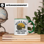 Vater Sohn Angeln Tasse | Geschenk für Papa Angler | Angelpa – Grün [farbe:grün]