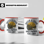 Vater Sohn Angeln Tasse | Geschenk für Papa Angler | Angelpa – Rot [farbe:rot]