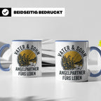 Vater Sohn Angeln Tasse | Geschenk für Papa Angler | Angelpa – Blau [farbe:blau]