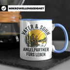 Vater Sohn Angeln Tasse | Geschenk für Papa Angler | Angelpa – Blau [farbe:blau]