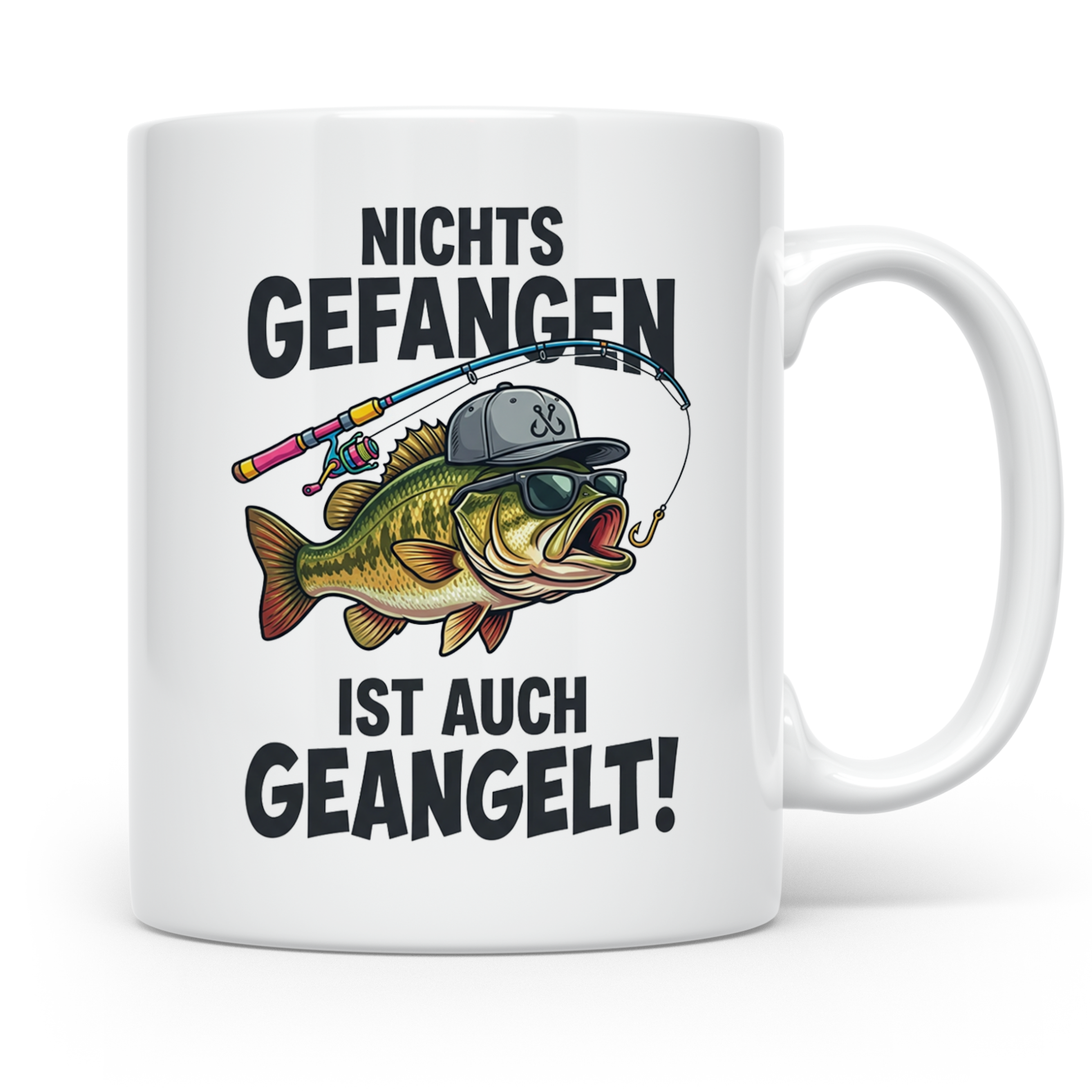 Angler Tasse Nichts gefangen ist auch geangelt lustiger Spru – Weiß [farbe:weiß]