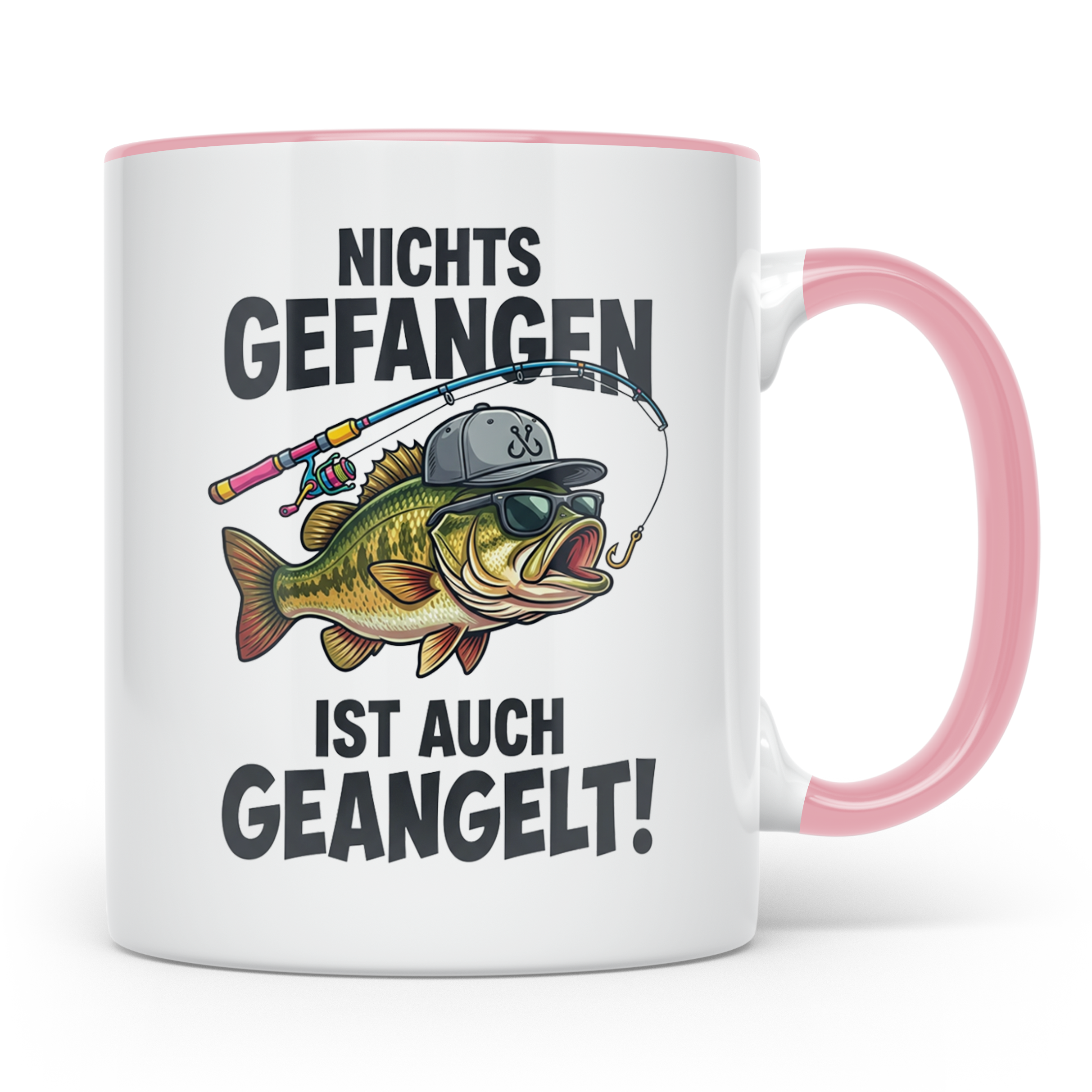 Angler Tasse Nichts gefangen ist auch geangelt lustiger Spru – Rosa [farbe:rosa]