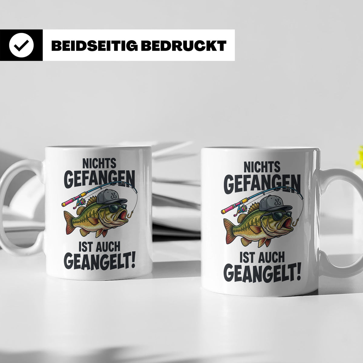 Angler Tasse Nichts gefangen ist auch geangelt lustiger Spru – Weiß [farbe:weiß]