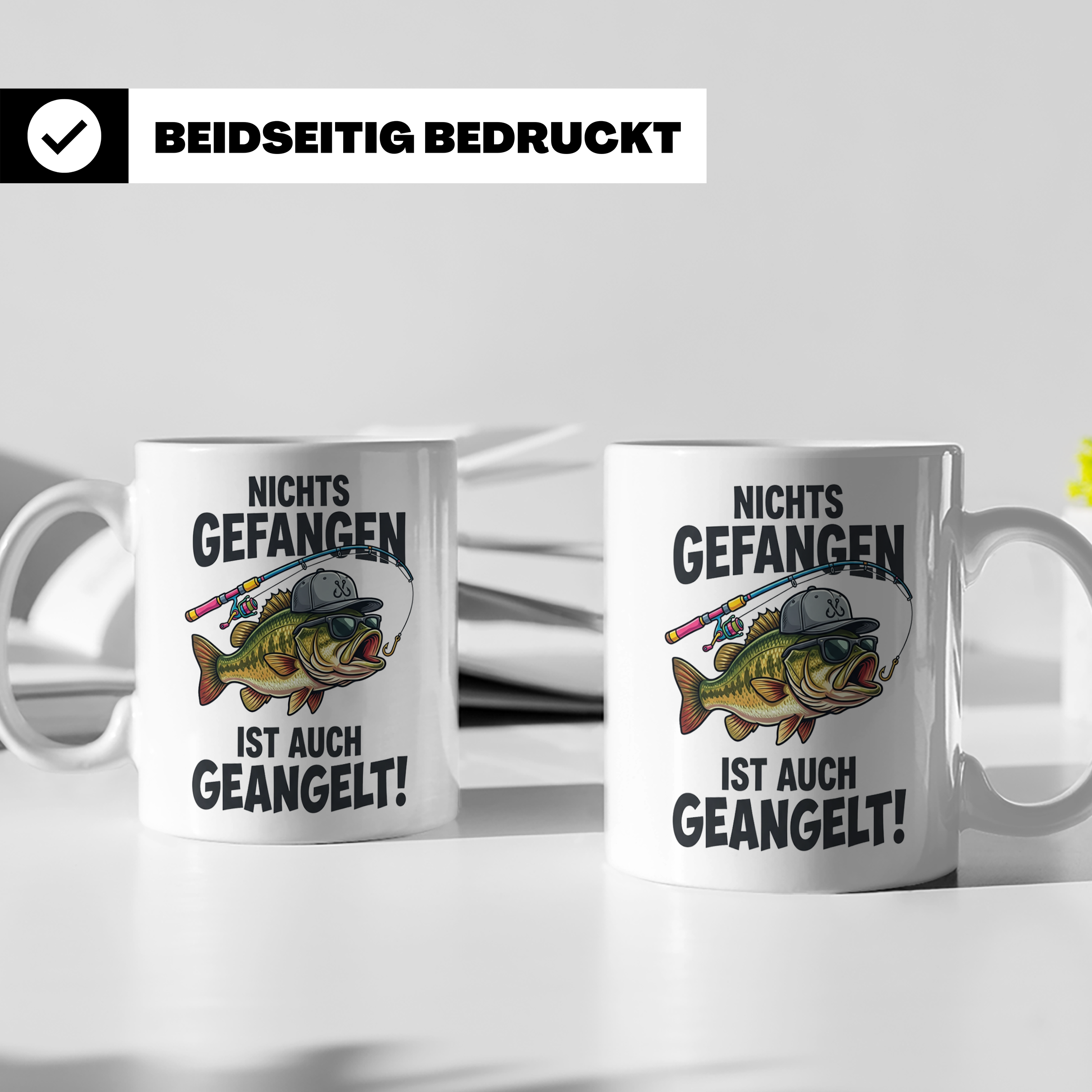 Angler Tasse Nichts gefangen ist auch geangelt lustiger Spru – Weiß [farbe:weiß]