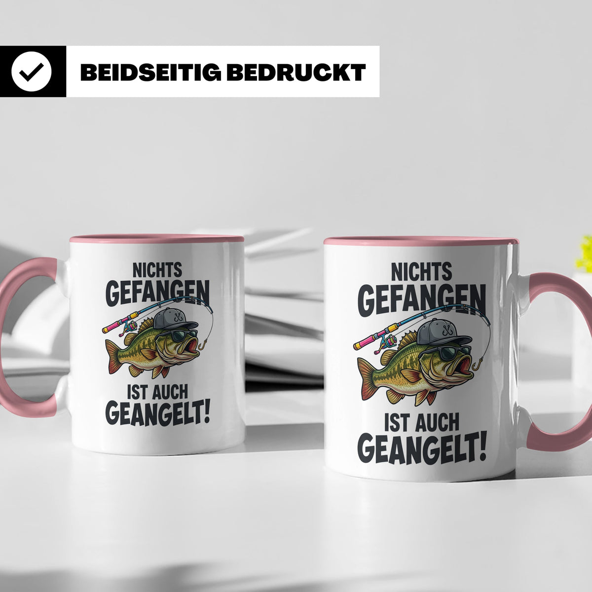 Angler Tasse Nichts gefangen ist auch geangelt lustiger Spru – Rosa [farbe:rosa]