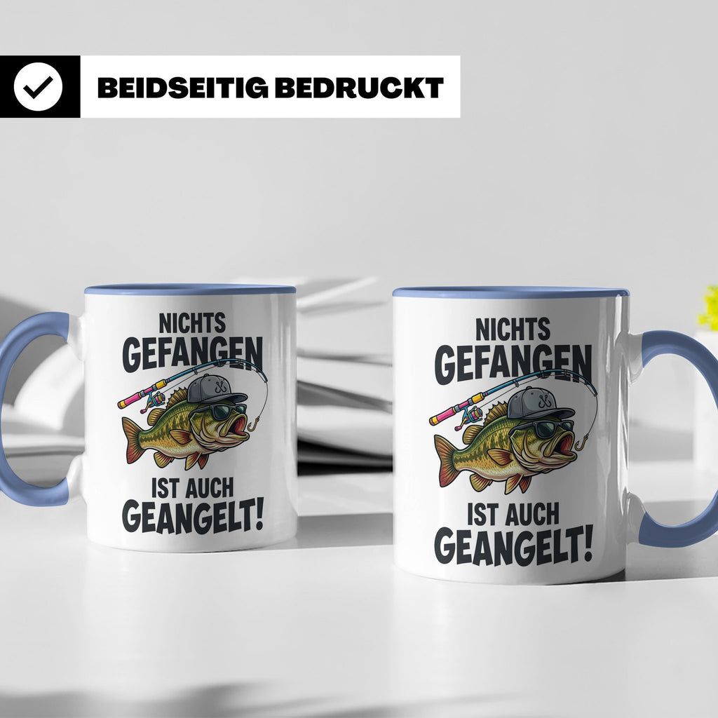 Angler Tasse Nichts gefangen ist auch geangelt lustiger Spru – Blau [farbe:blau]