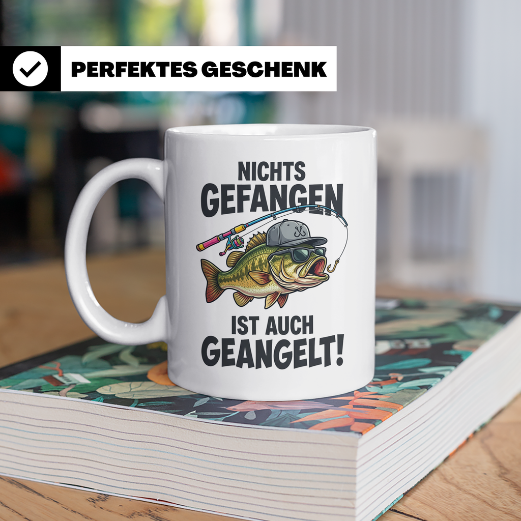 Angler Tasse Nichts gefangen ist auch geangelt lustiger Spru – Weiß [farbe:weiß]
