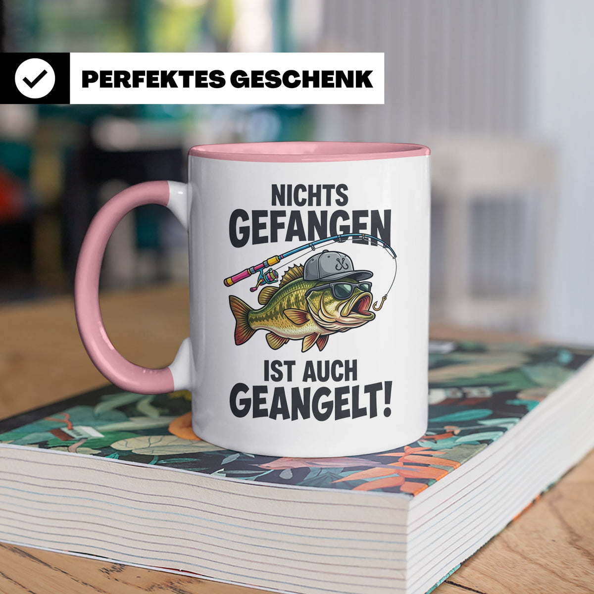 Angler Tasse Nichts gefangen ist auch geangelt lustiger Spru – Rosa [farbe:rosa]