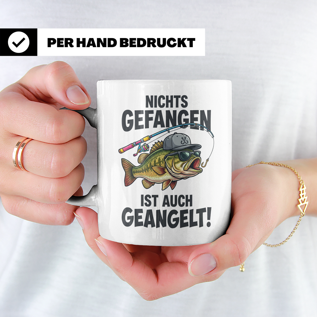 Angler Tasse Nichts gefangen ist auch geangelt lustiger Spru – Weiß [farbe:weiß]