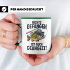 Angler Tasse Nichts gefangen ist auch geangelt lustiger Spru – Grün [farbe:grün]
