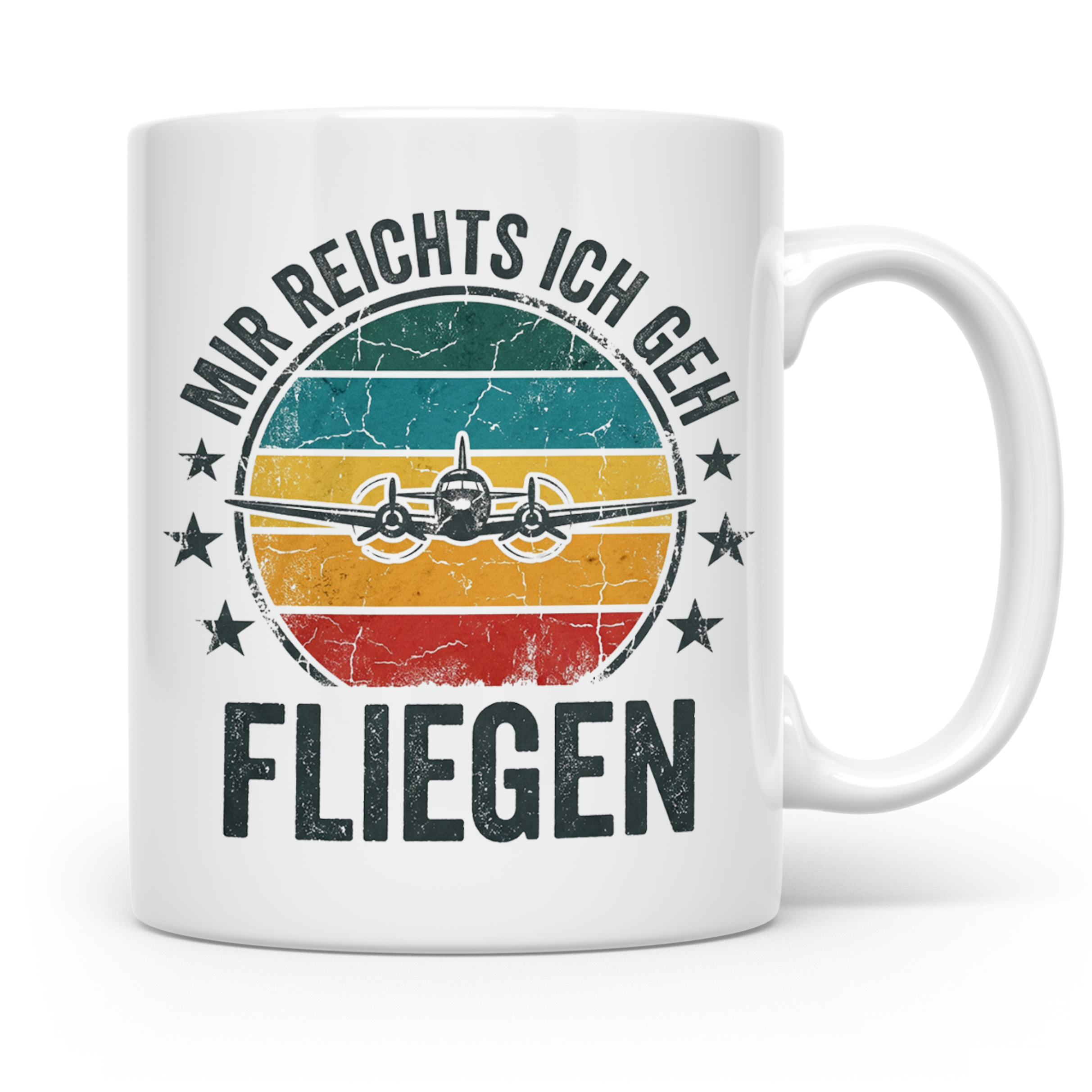 Piloten Tasse mit Spruch Mir reichts ich geh fliegen | Kaffe – Weiß [farbe:weiß]