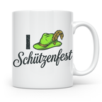 Schützenfest Tasse I Love Schützenfest Kaffeebecher mit Schü – Weiß [farbe:weiß]