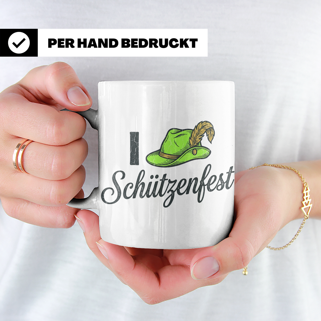 Schützenfest Tasse I Love Schützenfest Kaffeebecher mit Schü – Weiß [farbe:weiß]