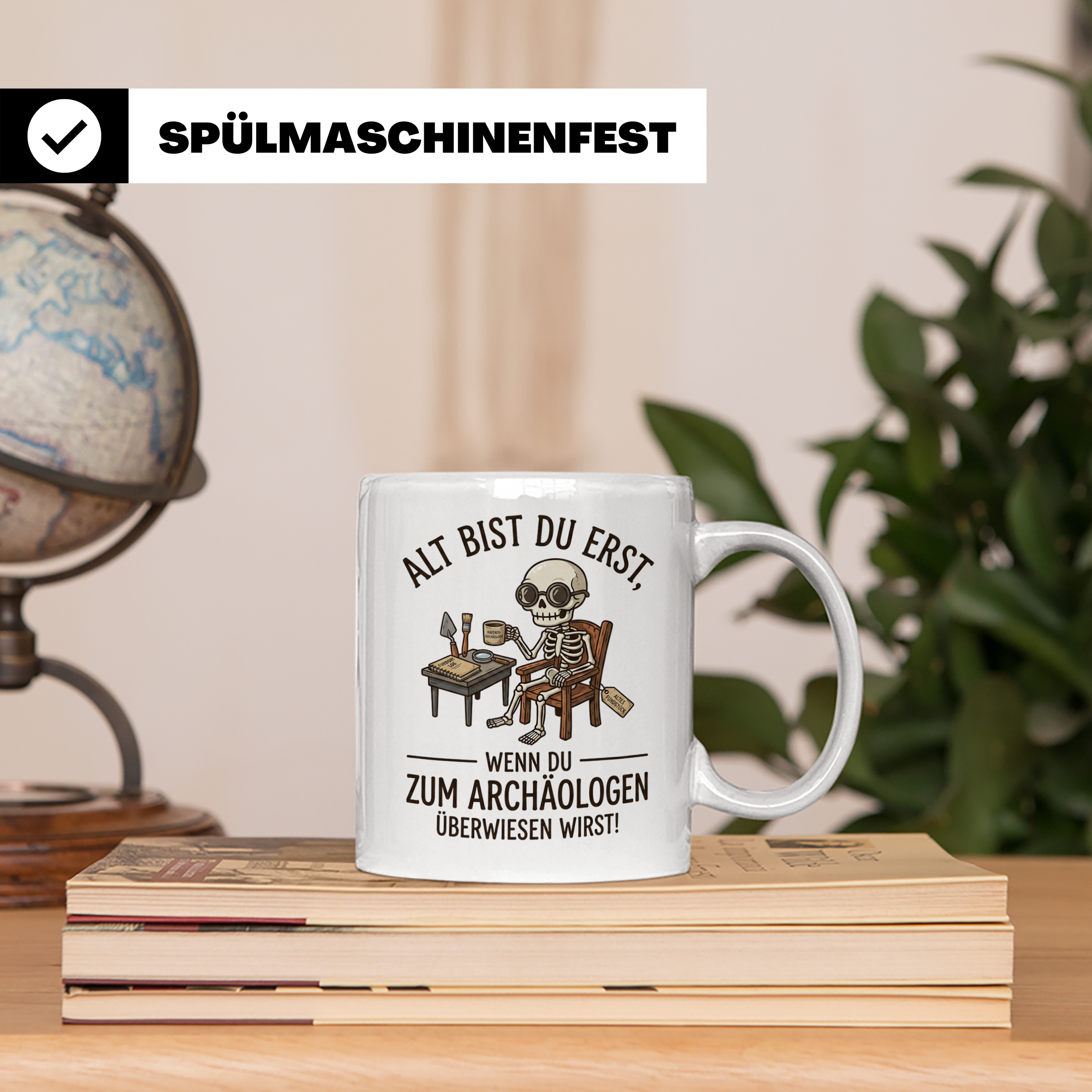 Archäologe Tasse mit Spruch Altes Fundstück lustiger Kaffeeb – Weiß [farbe:weiß]