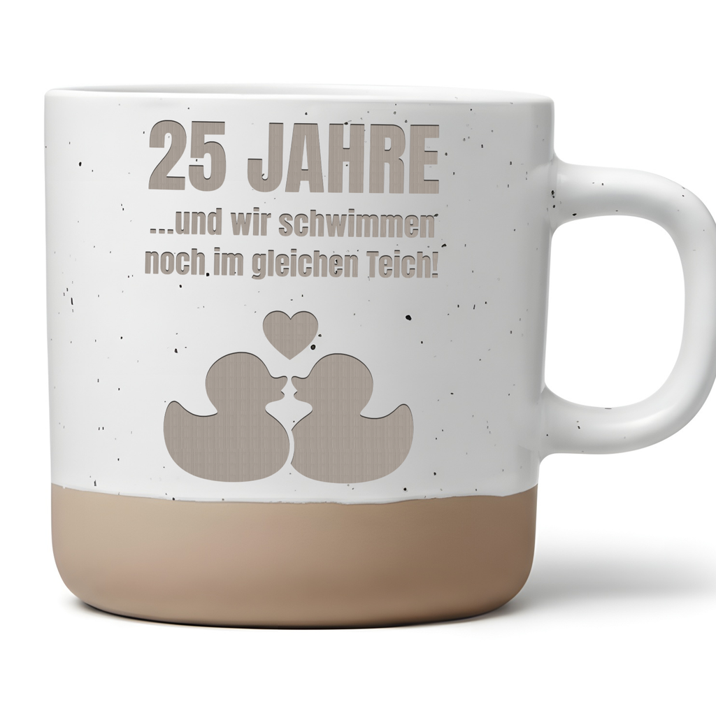 Tasse 25 Jahre Silberhochzeit Geschenk Ehepaar Becher Kaffeetasse Hoch – Bild 1