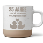 Tasse 25 Jahre Silberhochzeit Geschenk Ehepaar Becher Kaffeetasse Hoch – Bild 1