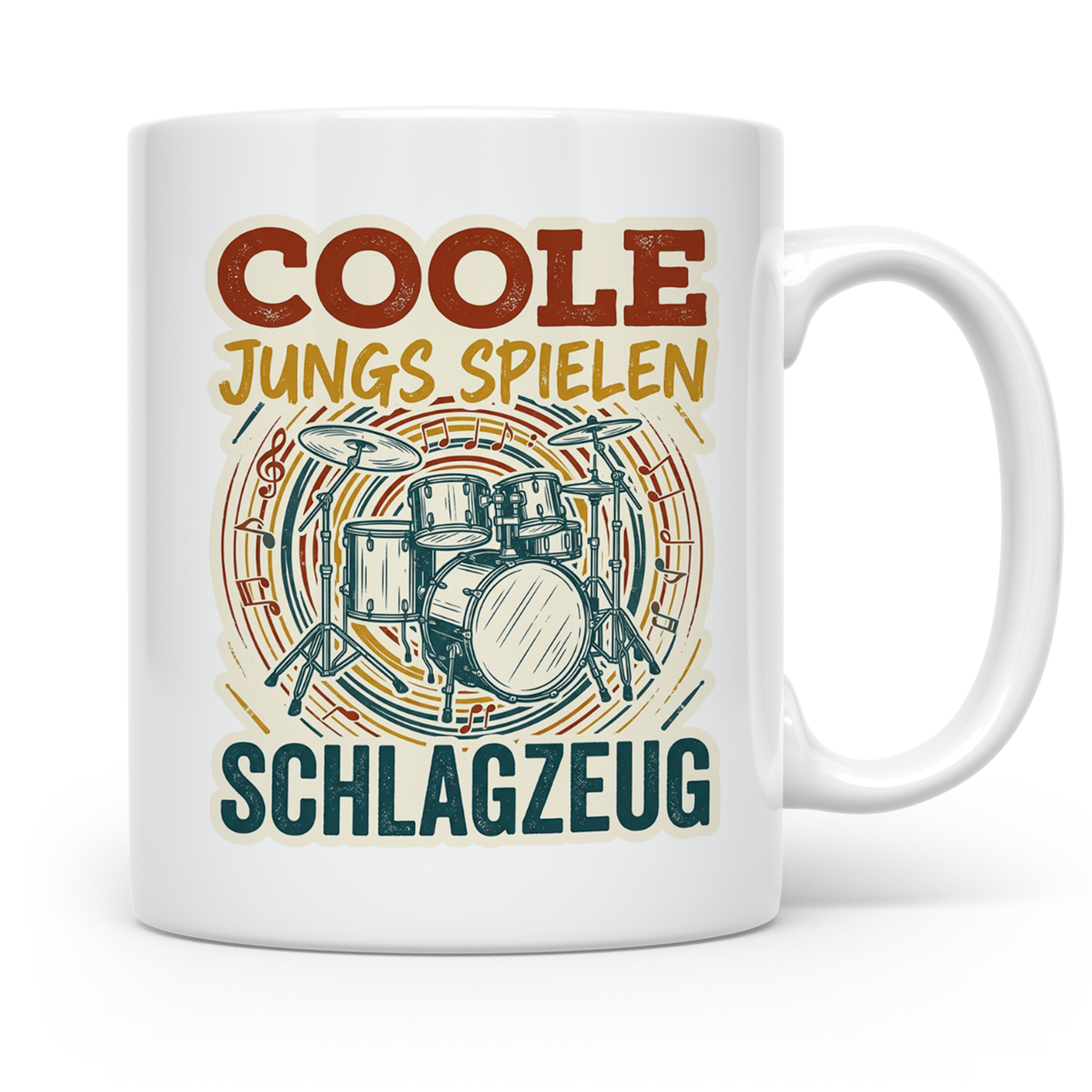 Schlagzeug Tasse Coole Jungs spielen Schlagzeug Drummer Gesc – Weiß [farbe:weiß]