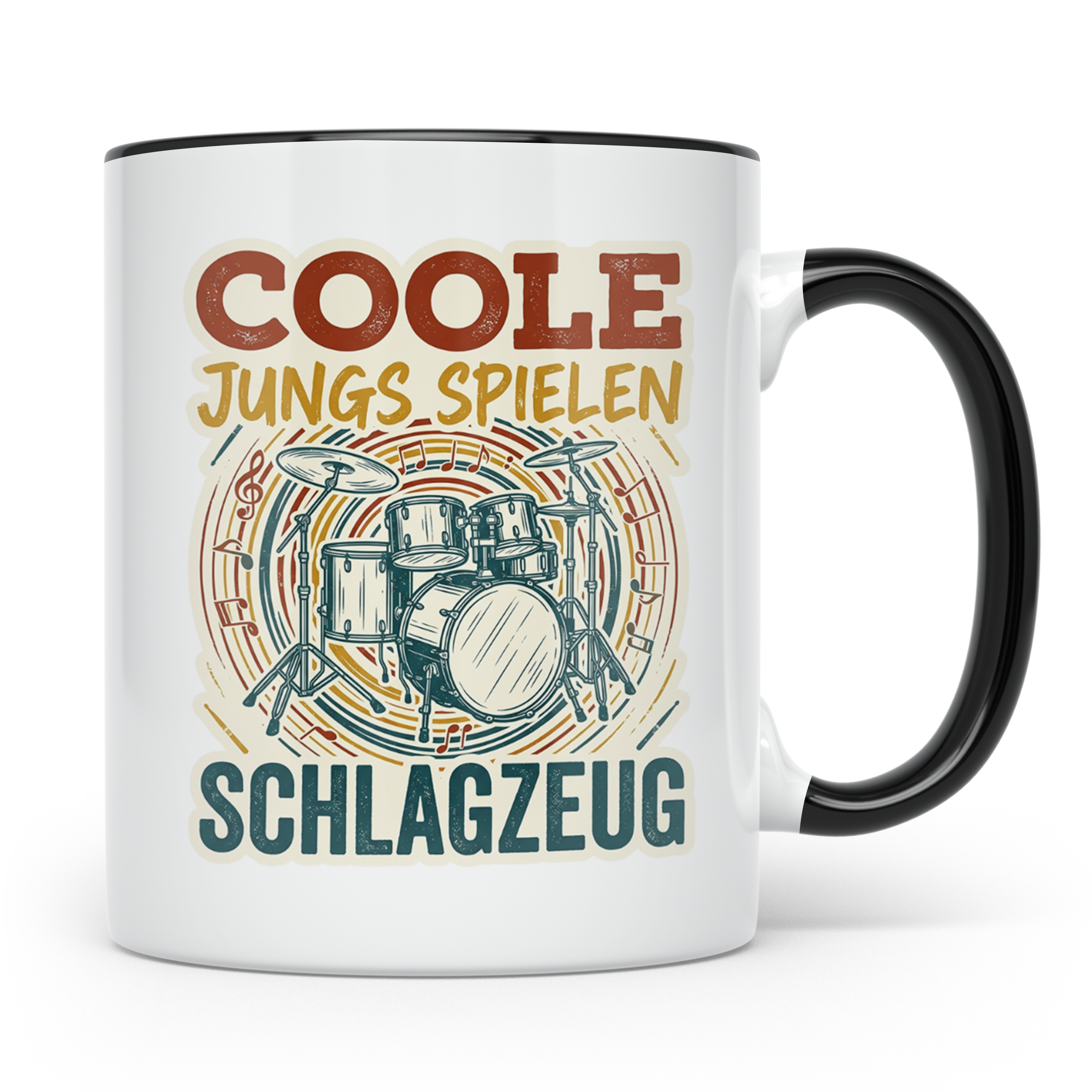Schlagzeug Tasse Coole Jungs spielen Schlagzeug Drummer Gesc – Schwarz [farbe:schwarz]