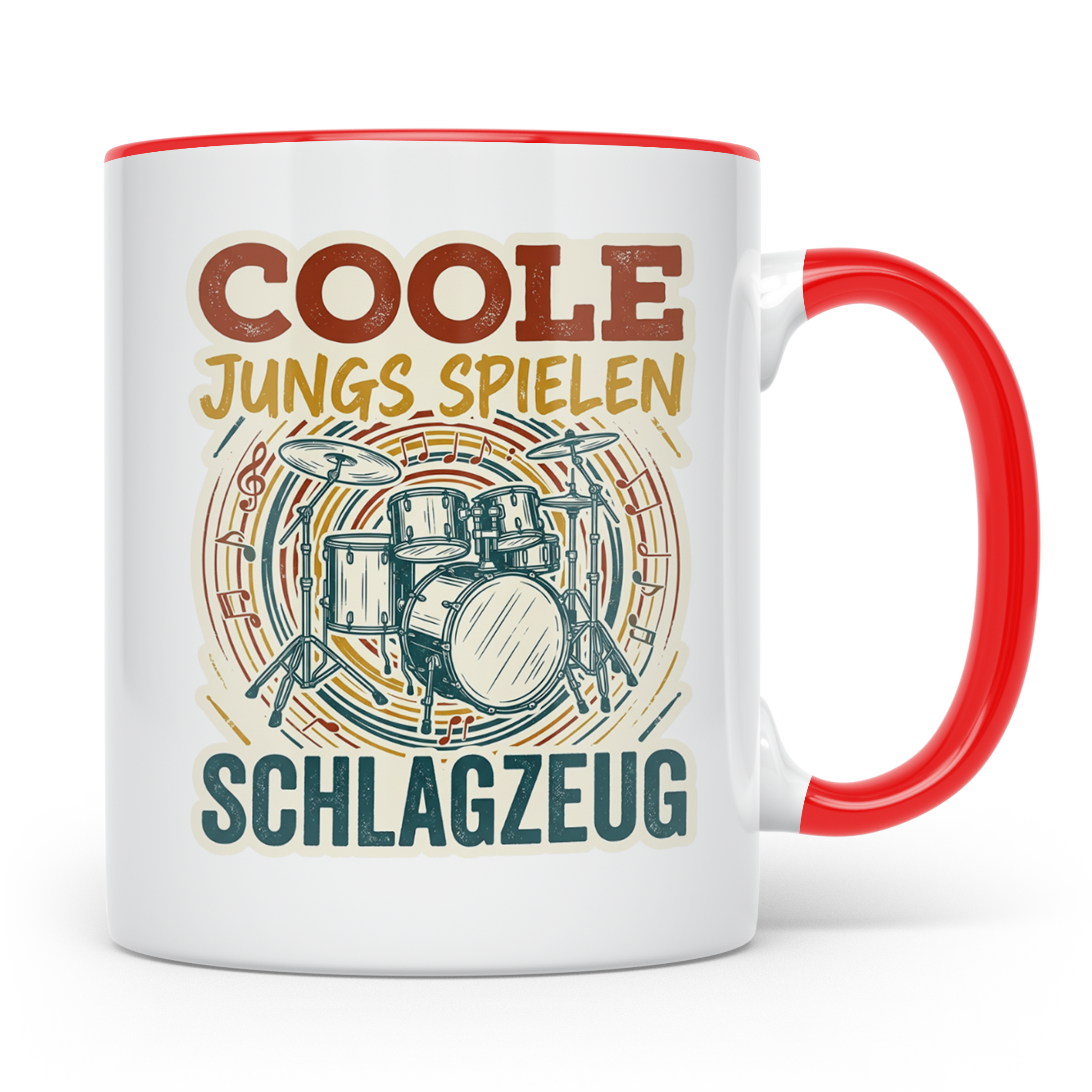 Schlagzeug Tasse Coole Jungs spielen Schlagzeug Drummer Gesc – Rot [farbe:rot]