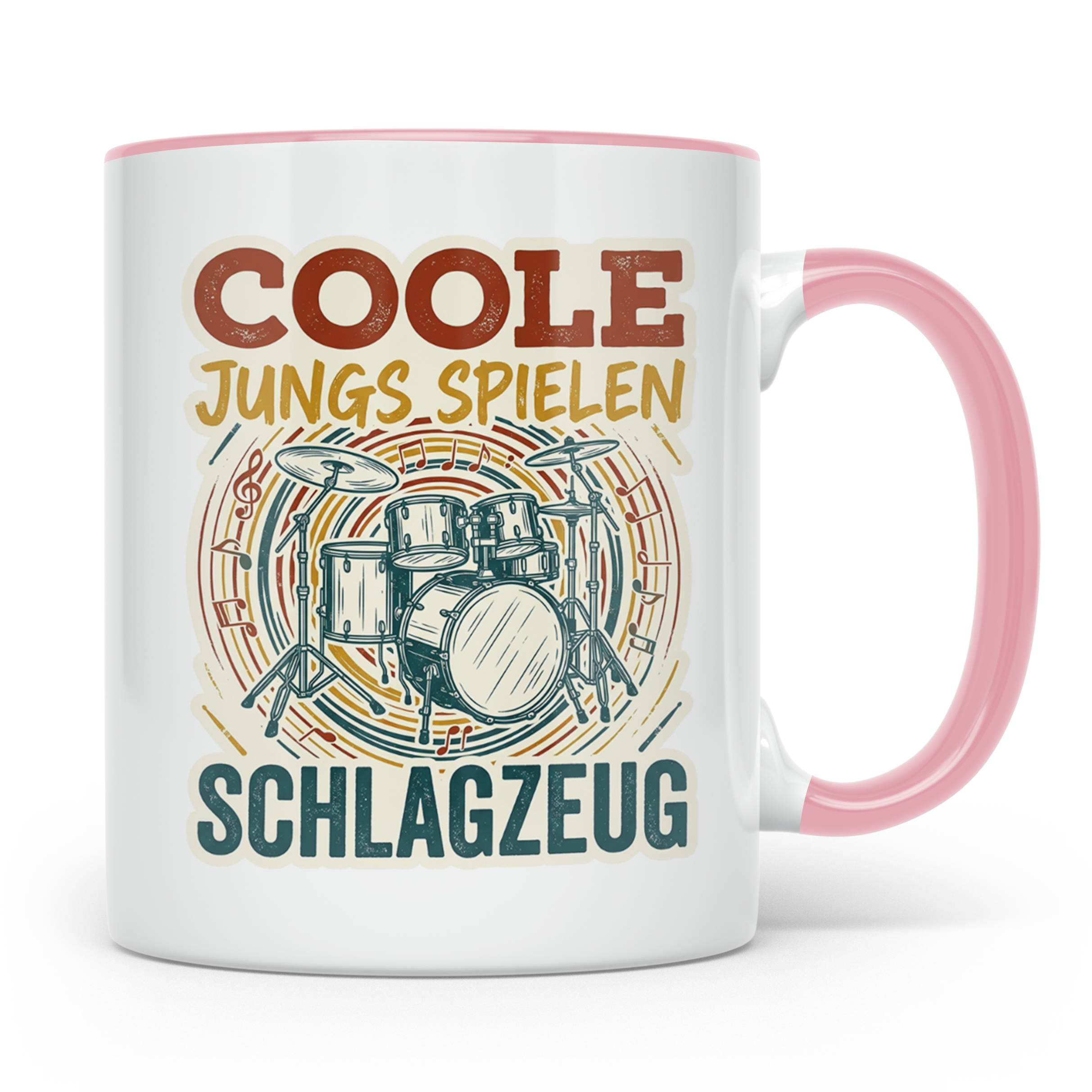 Schlagzeug Tasse Coole Jungs spielen Schlagzeug Drummer Gesc – Rosa [farbe:rosa]