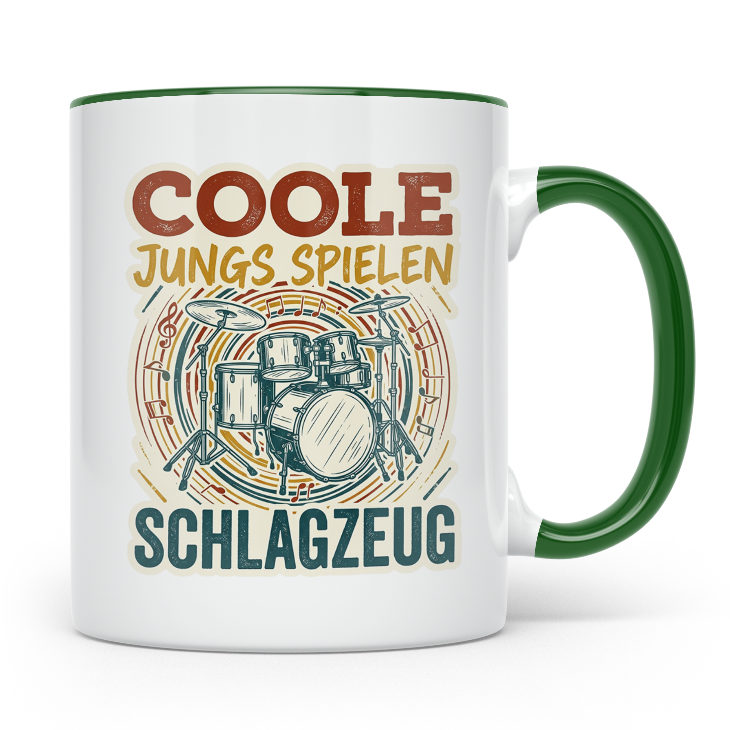 Schlagzeug Tasse Coole Jungs spielen Schlagzeug Drummer Gesc – Grün [farbe:grün]