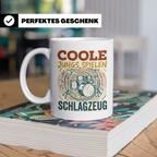 Schlagzeug Tasse Coole Jungs spielen Schlagzeug Drummer Gesc – Weiß [farbe:weiß]