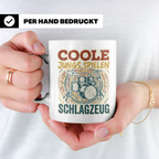 Schlagzeug Tasse Coole Jungs spielen Schlagzeug Drummer Gesc – Weiß [farbe:weiß]
