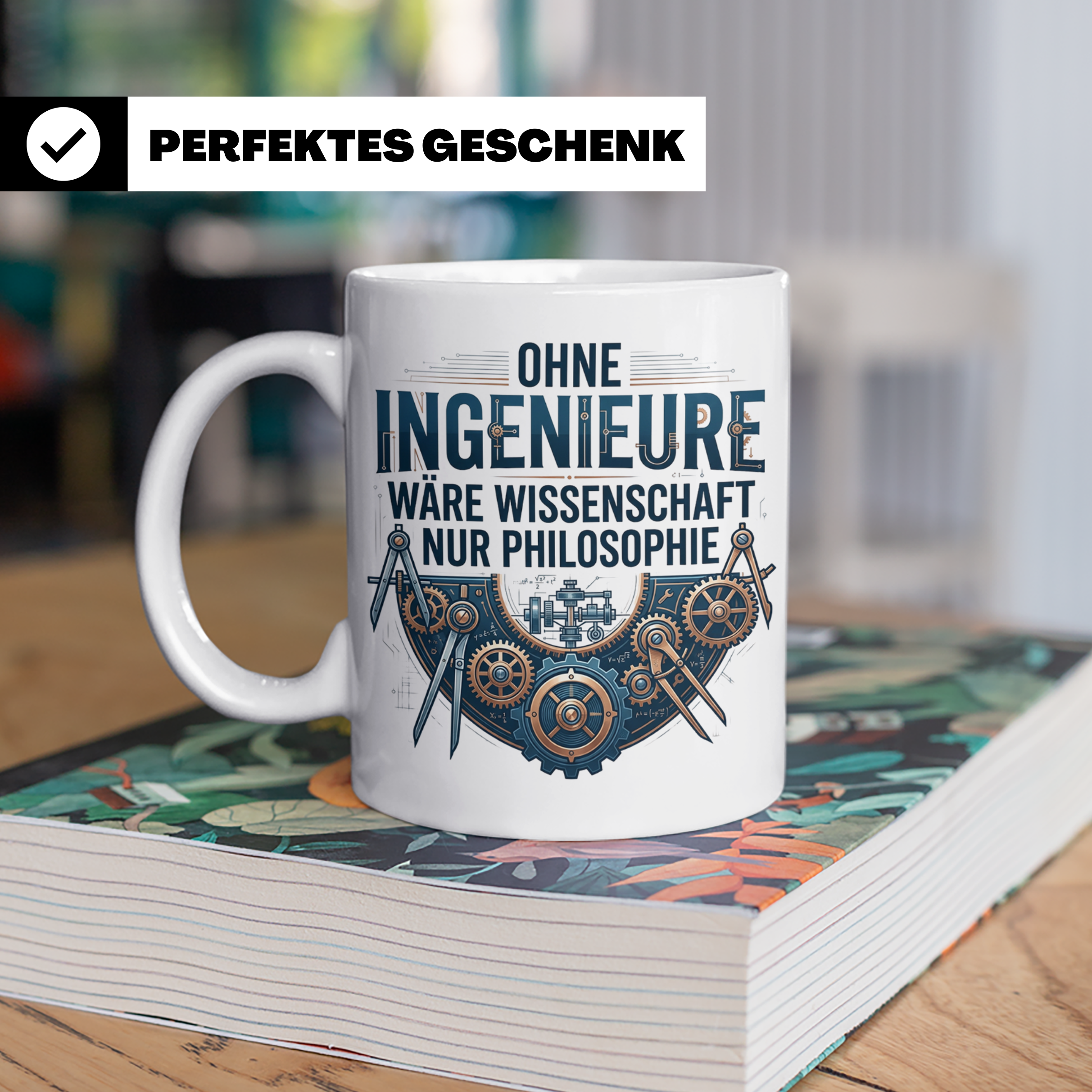 Ingenieur Tasse mit Spruch Ohne Ingenieure wäre Wissenschaft – Weiß [farbe:weiß]
