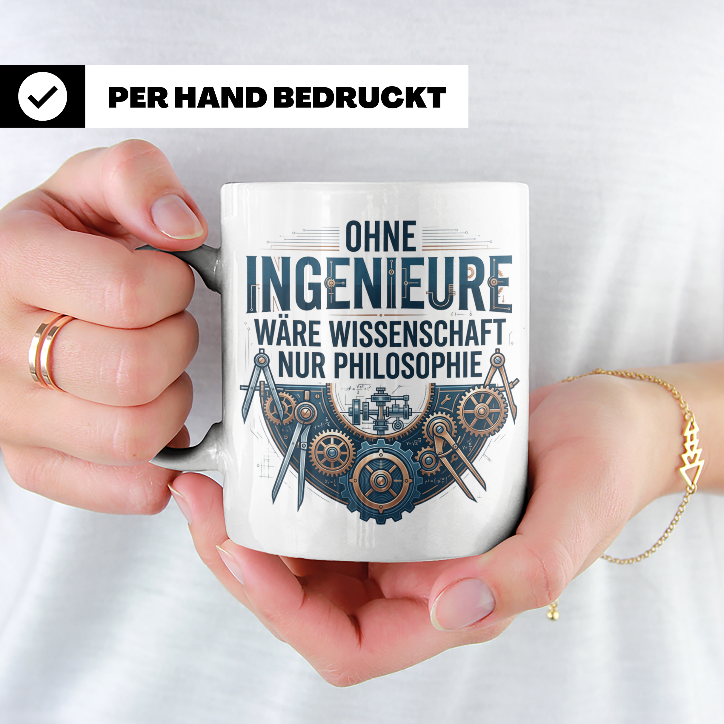 Ingenieur Tasse mit Spruch Ohne Ingenieure wäre Wissenschaft – Weiß [farbe:weiß]