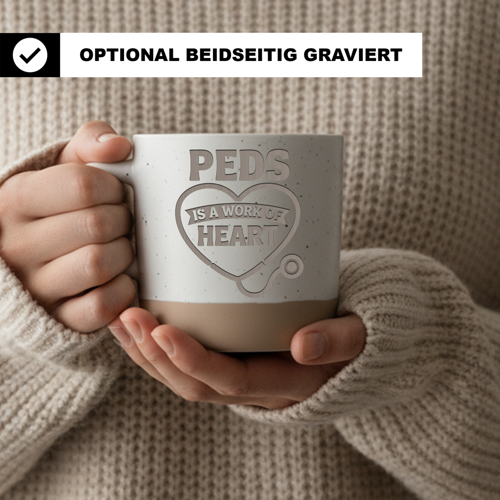 Tasse Peds Is A Work Of Heart Kinderkrankenschwester Geschenk Kaffeeta – Bild 2