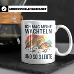 Wachtel Tasse mit Spruch Ich mag meine Wachteln und so 3 Leu – Weiß [farbe:weiß]