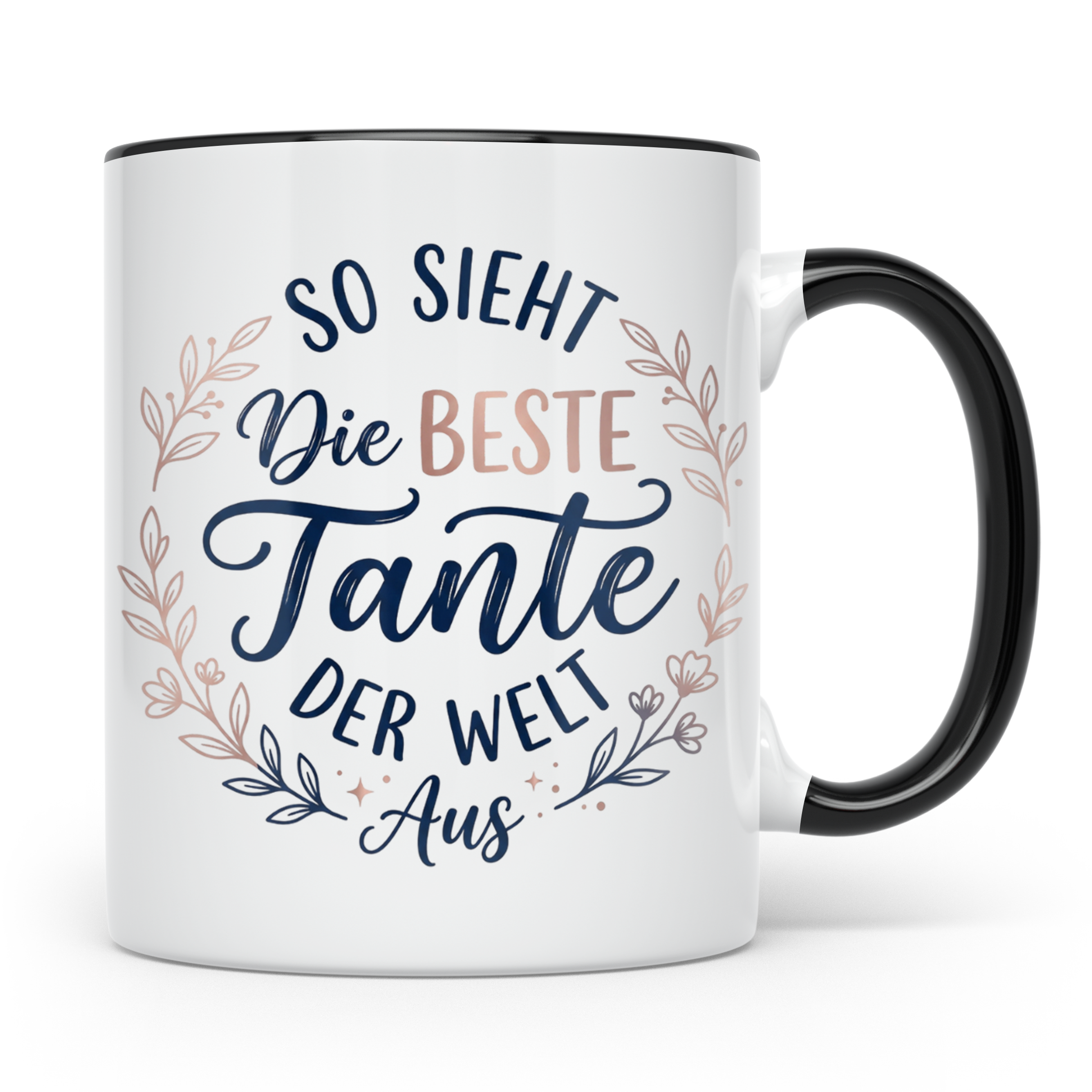 Beste Tante Tasse mit Spruch So sieht die beste Tante aus |  – Schwarz [farbe:schwarz]