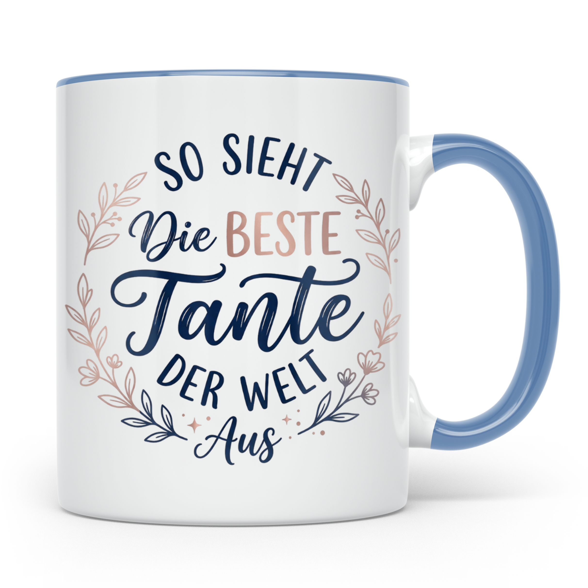 Beste Tante Tasse mit Spruch So sieht die beste Tante aus |  – Blau [farbe:blau]