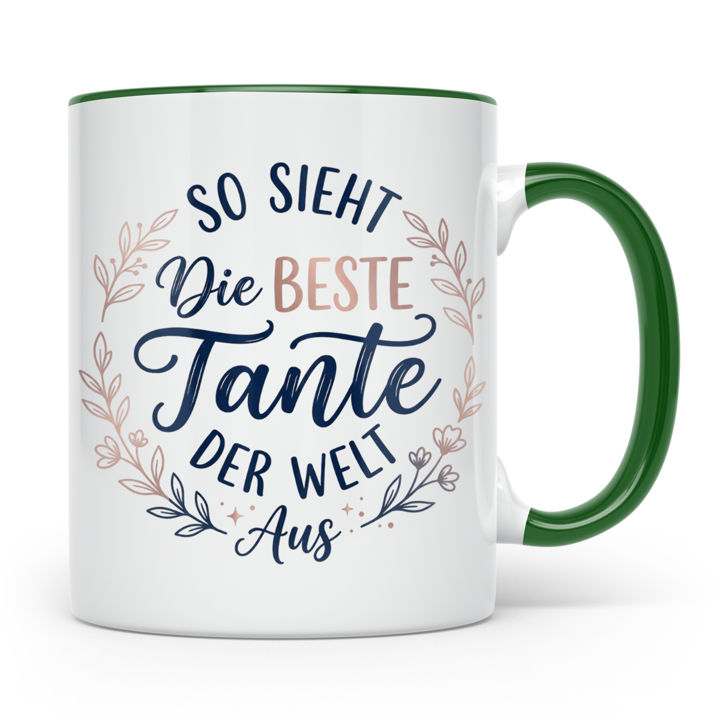 Beste Tante Tasse mit Spruch So sieht die beste Tante aus |  – Grün [farbe:grün]