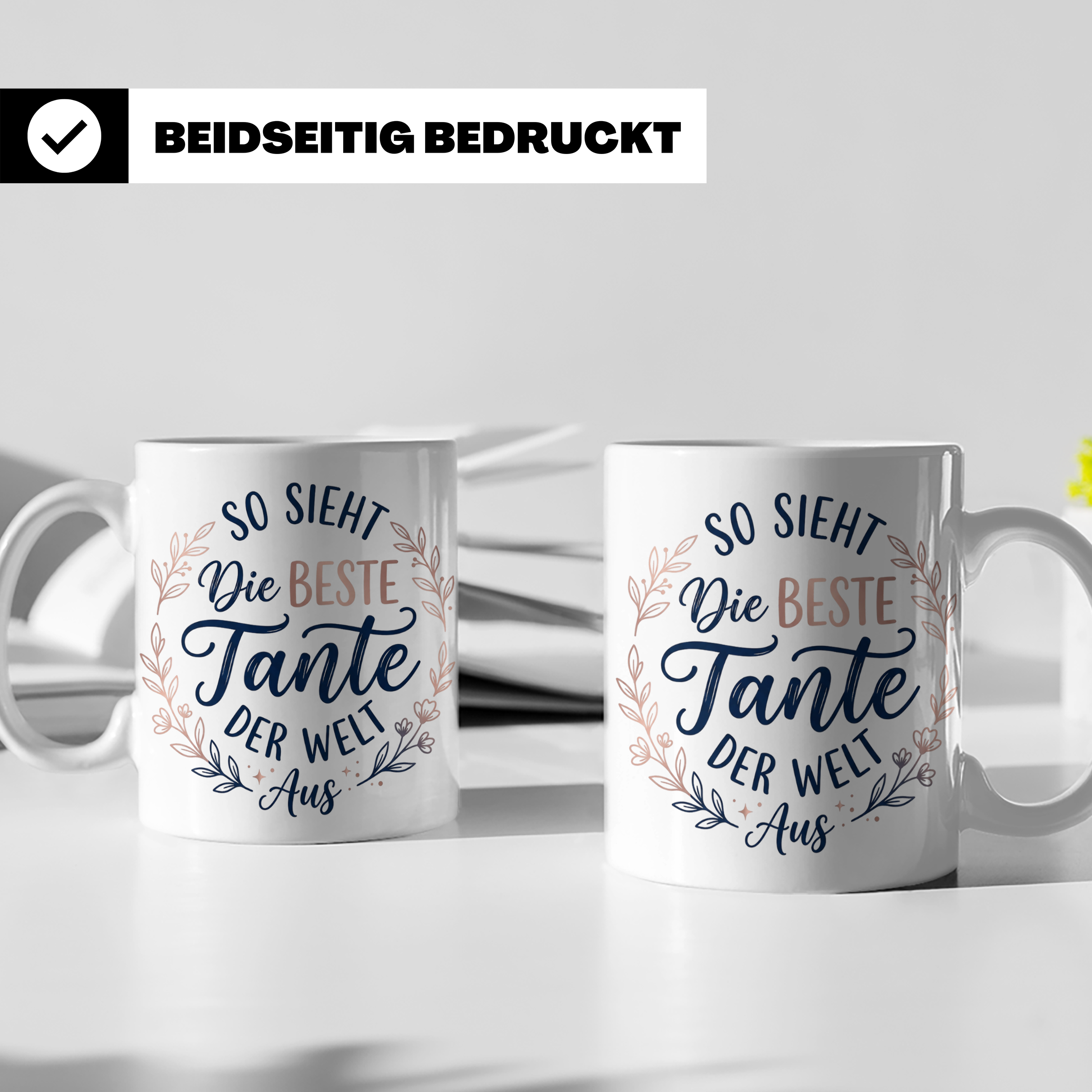 Beste Tante Tasse mit Spruch So sieht die beste Tante aus |  – Weiß [farbe:weiß]