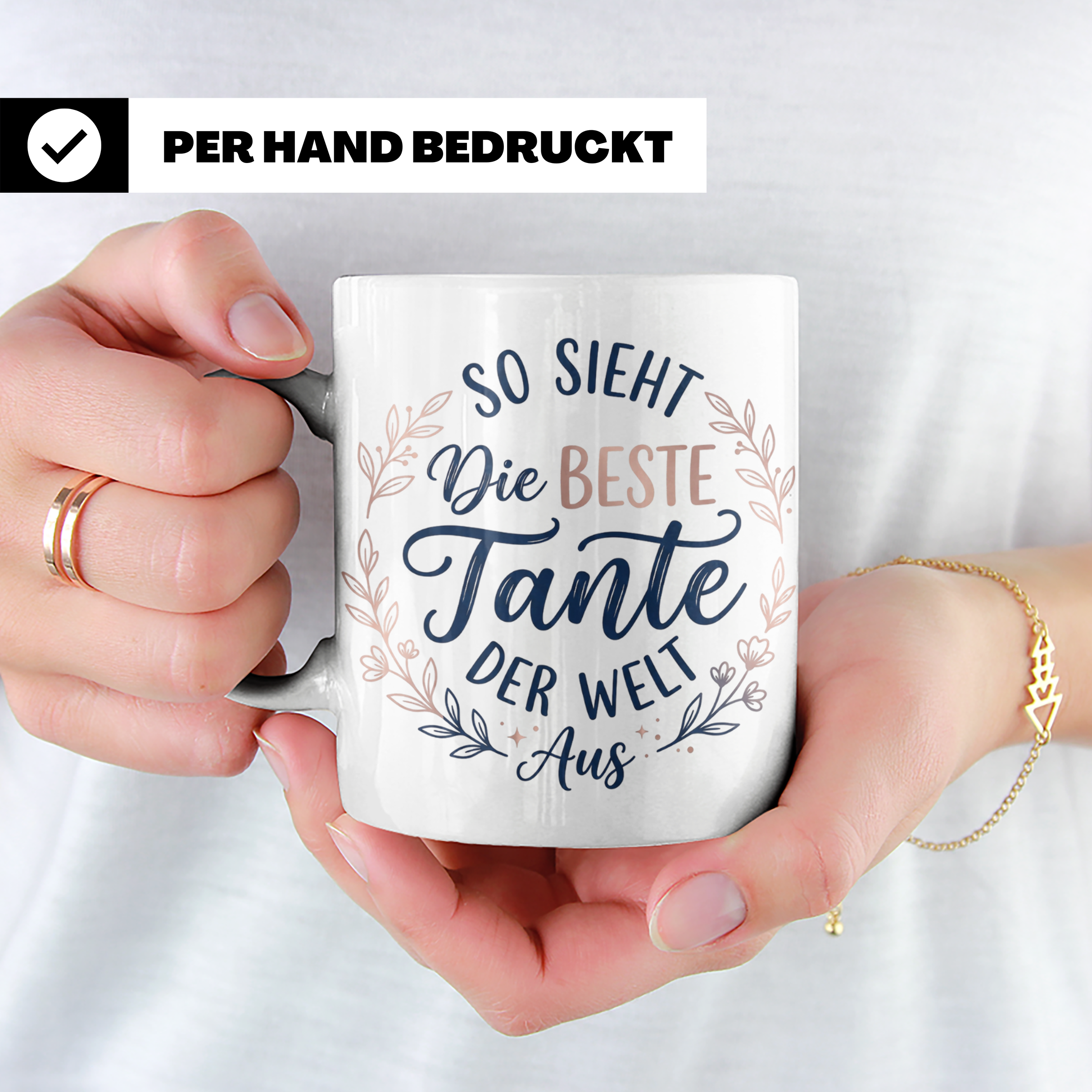 Beste Tante Tasse mit Spruch So sieht die beste Tante aus |  – Weiß [farbe:weiß]