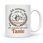 Tante Tasse mit Spruch 'Ich komme nach meiner Tante' Lustige – Weiß [farbe:weiß]