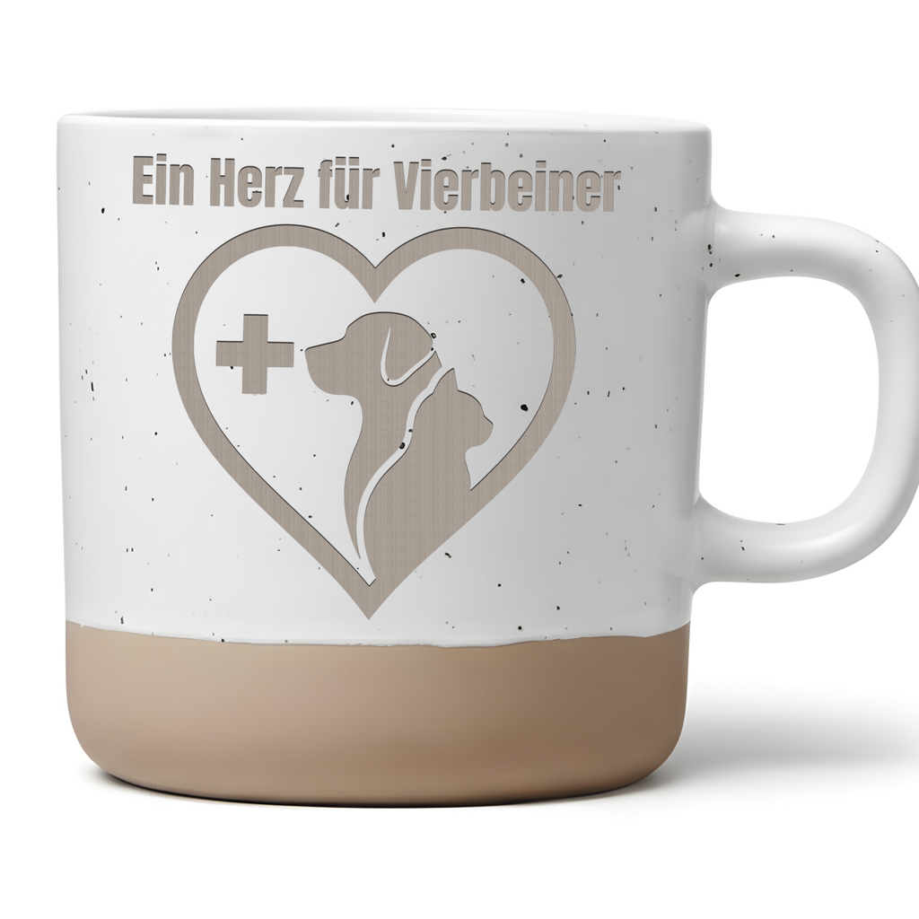 Tasse Ein Herz für Vierbeiner Tierarzt Geschenk Kaffeetasse TFA Tierme – Bild 1