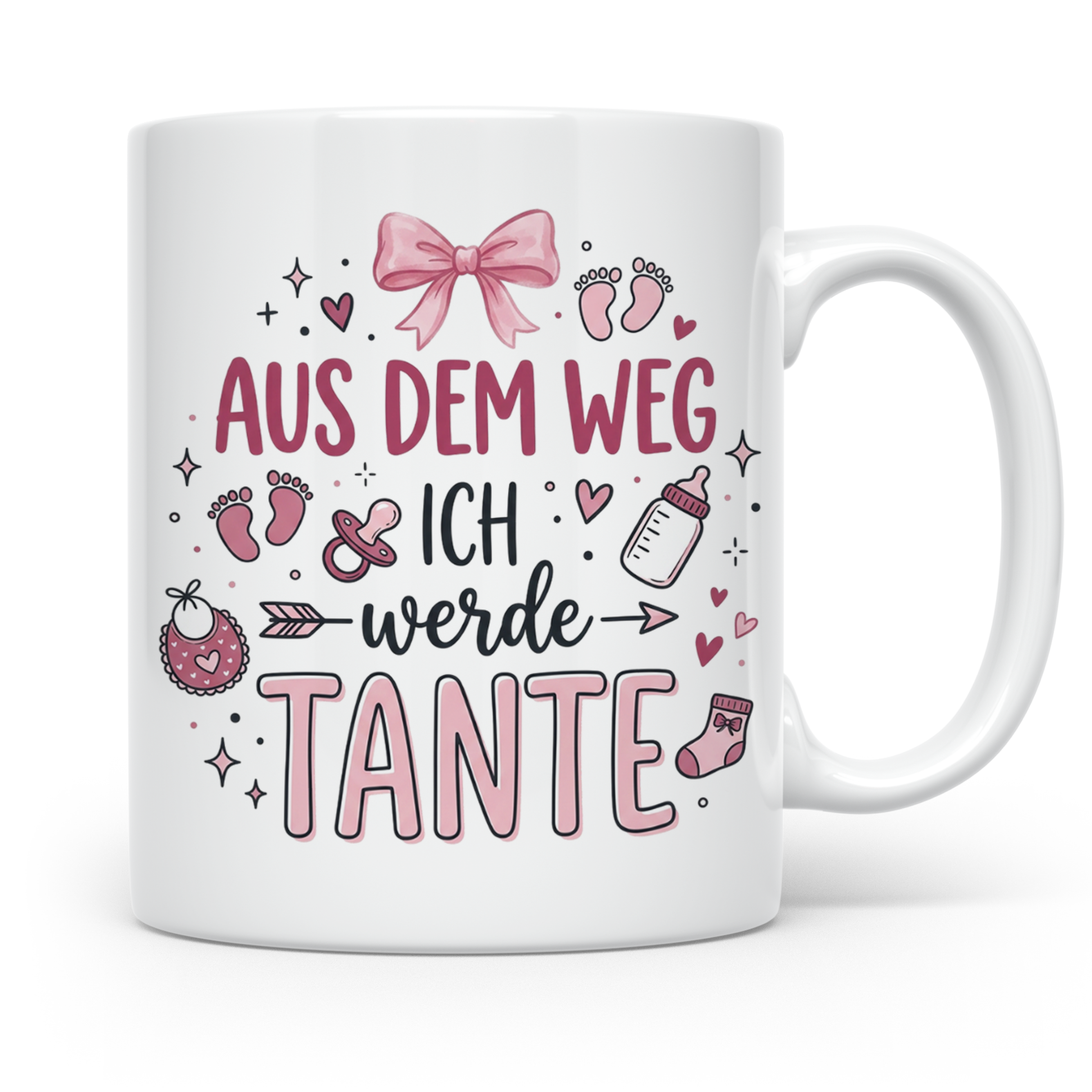 Werdende Tante Tasse Aus dem Weg ich werde Tante Geschenk Sc – Weiß [farbe:weiß]