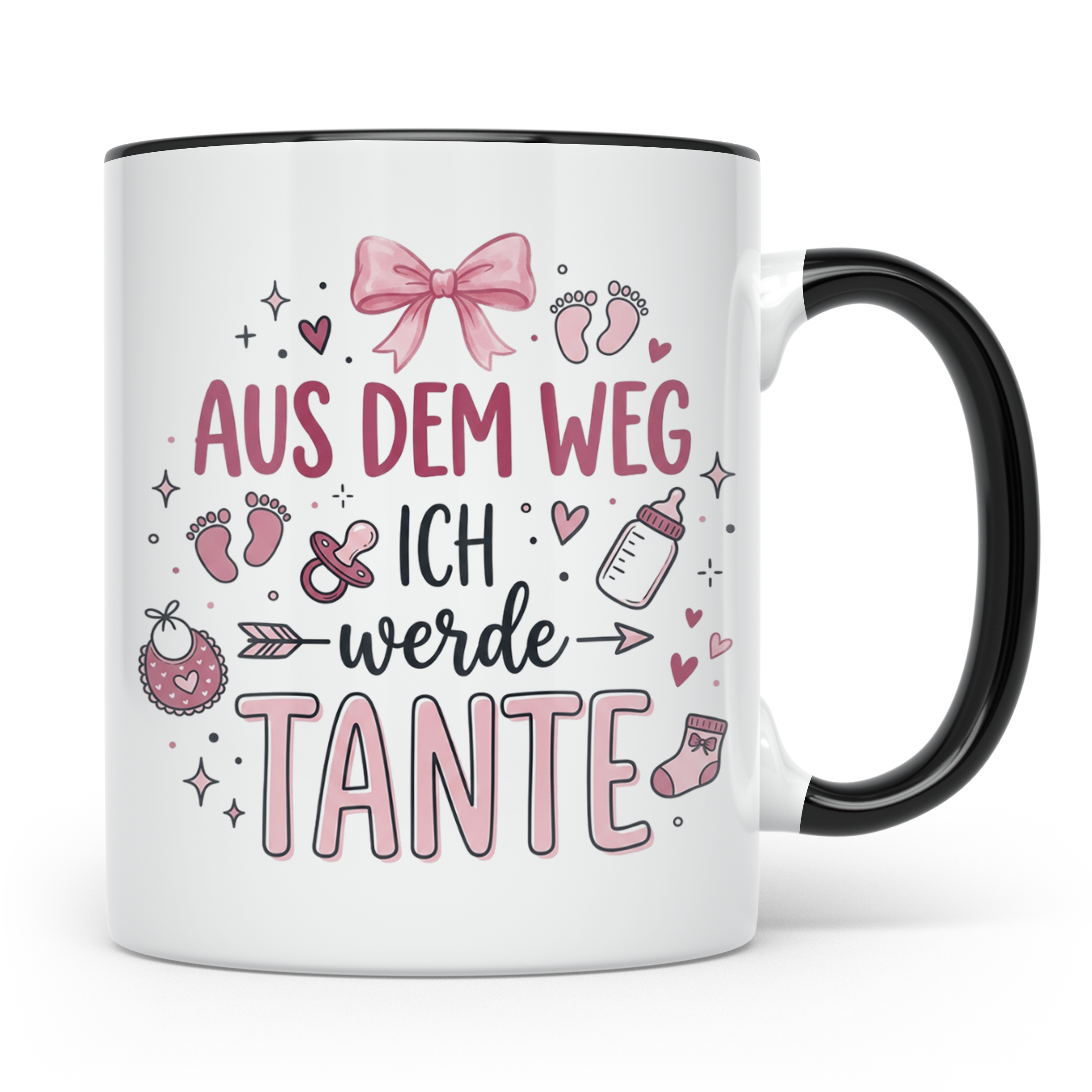 Werdende Tante Tasse Aus dem Weg ich werde Tante Geschenk Sc – Schwarz [farbe:schwarz]