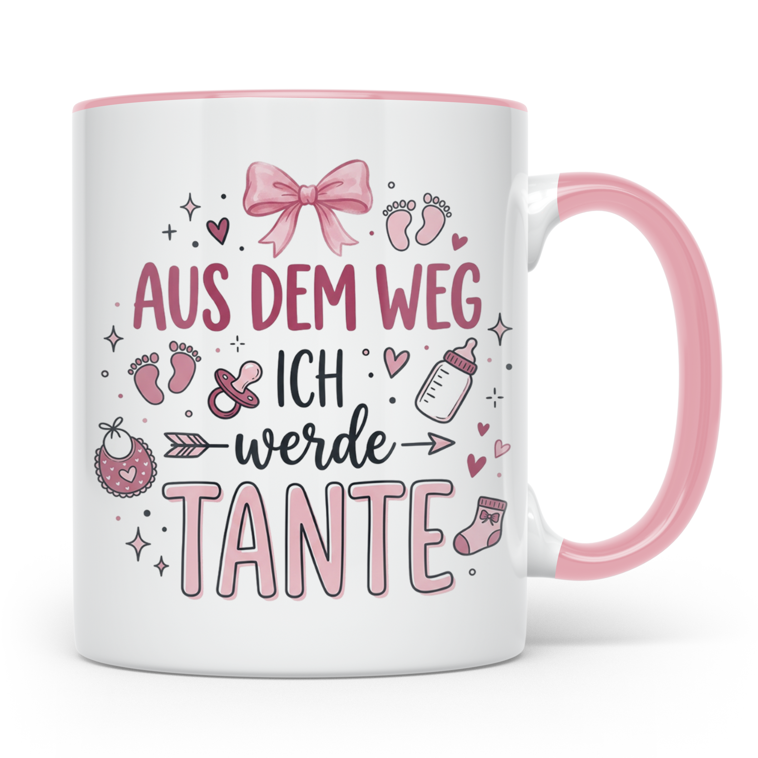 Werdende Tante Tasse Aus dem Weg ich werde Tante Geschenk Sc – Rosa [farbe:rosa]