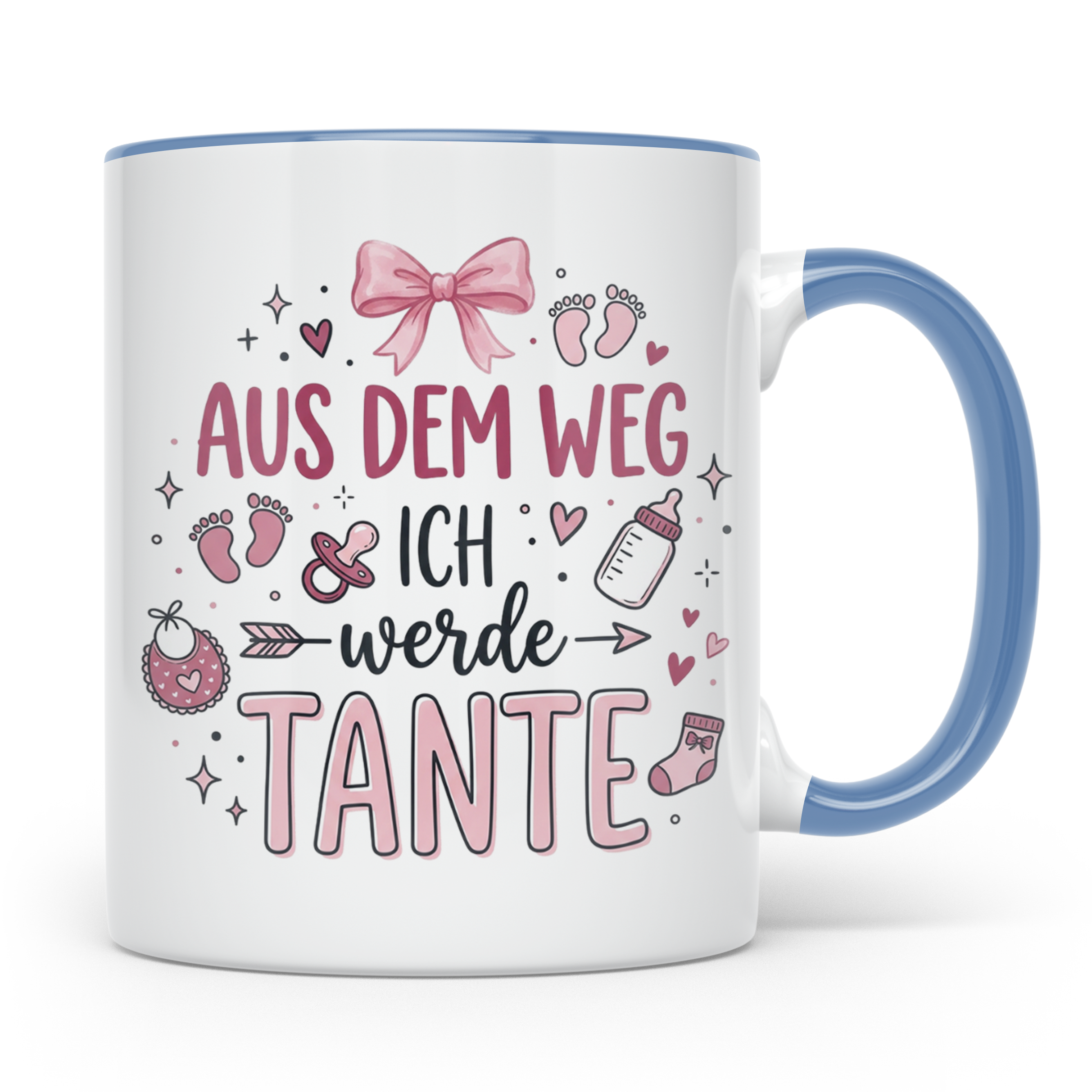 Werdende Tante Tasse Aus dem Weg ich werde Tante Geschenk Sc – Blau [farbe:blau]