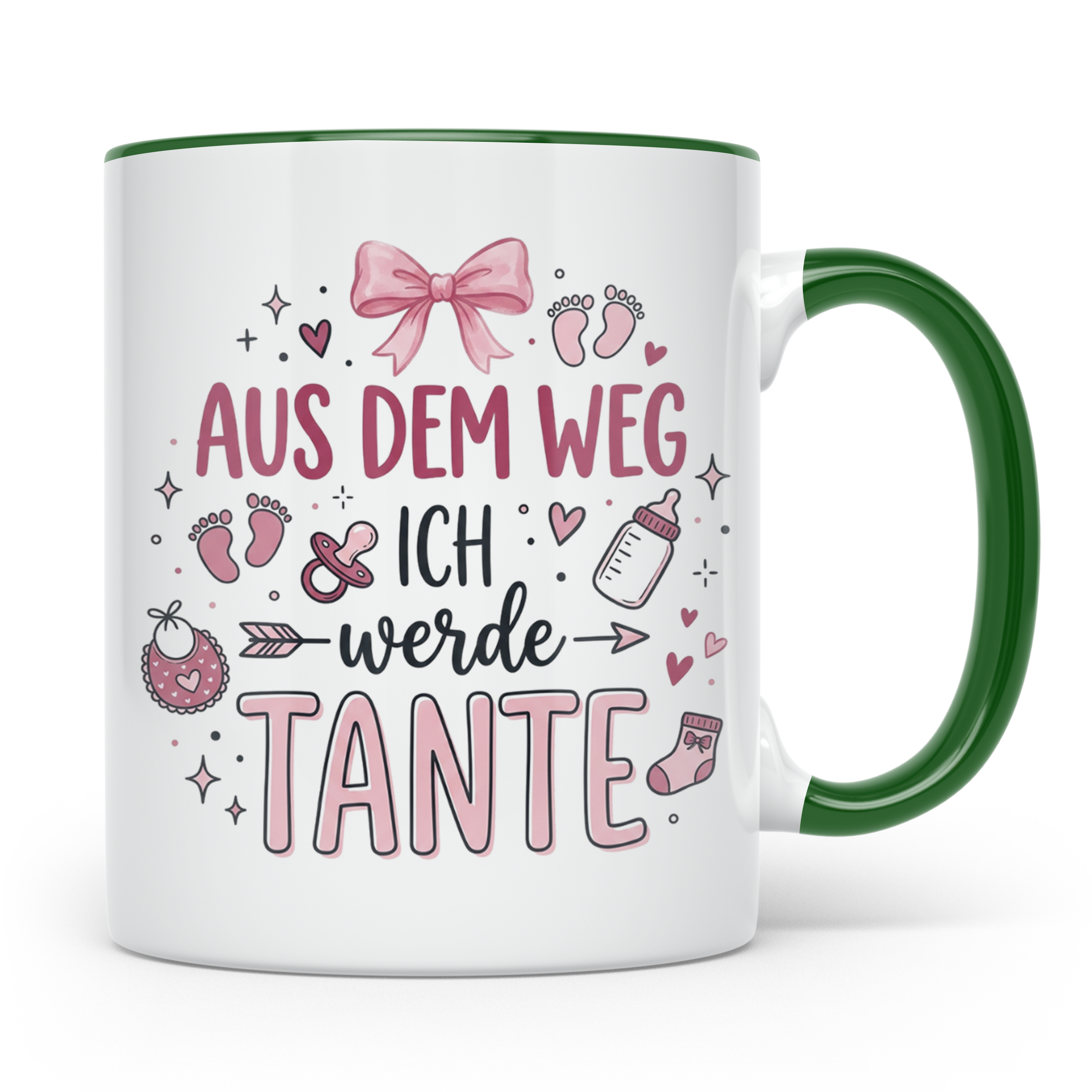 Werdende Tante Tasse Aus dem Weg ich werde Tante Geschenk Sc – Grün [farbe:grün]